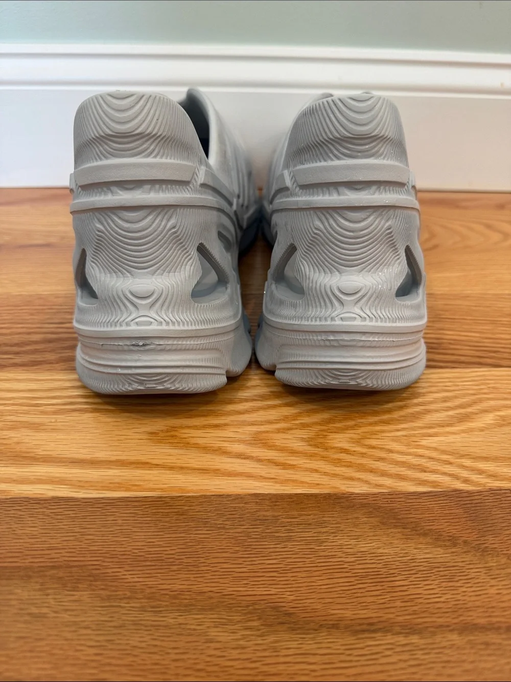 adidas Men's Light Gray Slip-On Foam Clog Sandals